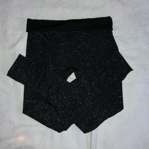 insulated sparkly black tights